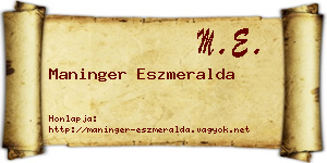 Maninger Eszmeralda névjegykártya